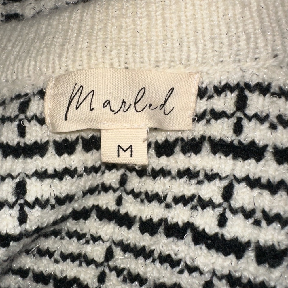 Marled Tweed Cardigan Sweater - Size M - Picture 5 of 5